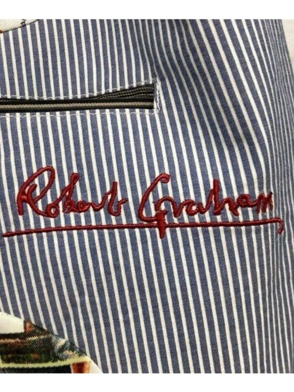 Robert Graham Mens Seersucker Blazer With Colorful Lining Size 40